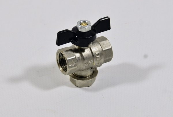 Кран шаровой 3/4" гг с фильтром бабочка с контрольным ушком STOUT Кран шаровой 3/4" гг с фильтром бабочка с контрольным ушком STOUT