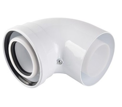 Отвод Ø80/125 90гр. PP (конденс.) Отвод Ø80/125 90гр. PP (конденс.)