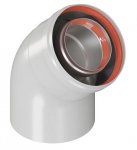 ROMMER Отвод промежуточный раструбн. 45 гр. 60/100 (наружный диаметр мама/папа) ROMMER Отвод промежуточный раструбн. 45 гр. 60/100 (наружный диаметр мама/папа)