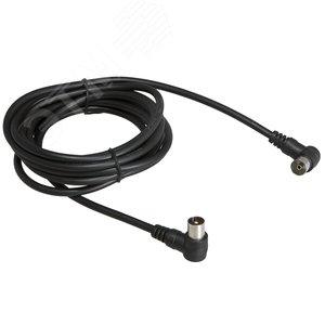 Шнур ТВ гнездо - ТВ штекер. угловой. длина 1.5 метра. черный REXANT Шнур ТВ гнездо - ТВ штекер. угловой. длина 1.5 метра. черный REXANT