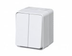 Выключатель двухклавишный IP54 10 АХ, БЕЛЫЙ, Россия ATN540151 Выключатель двухклавишный IP54 10 АХ, БЕЛЫЙ, Россия ATN540151