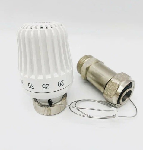 Головка термостатическая выносным проточным сенсором 3/4 (20 - 60 °C) TIM Головка термостатическая выносным проточным сенсором 3/4 (20 - 60 °C) TIM