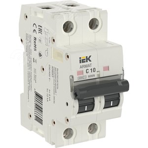 Выключатель автоматический 2P C 10А M06N (AR-M06N-2-C010) ARMAT IEK Выключатель автоматический 2P C 10А M06N (AR-M06N-2-C010) ARMAT IEK