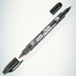 Маркер перманентный двухсторонний Luxor 150 черный, пулевидный, 0,7/1мм 3011-2 ЭРА