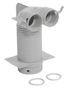 Приток/отвод воздуха, колено 90 °, 125 мм, до двух воздуховодов, 75/62 мм Приток/отвод воздуха, колено 90 °, 125 мм, до двух воздуховодов, 75/62 мм