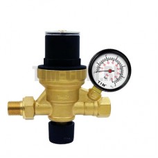 Клапан подпиточный корпус - латунь с манометром 1/2" Клапан подпиточный корпус - латунь с манометром 1/2"