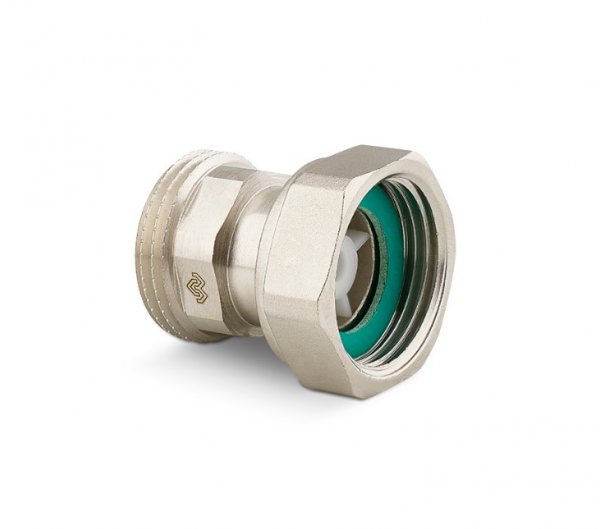 Соединитель с накидной гайкой и обратным клапаном ВР-НР 3/4"x3/4" Varmega Соединитель с накидной гайкой и обратным клапаном ВР-НР 3/4"x3/4" Varmega