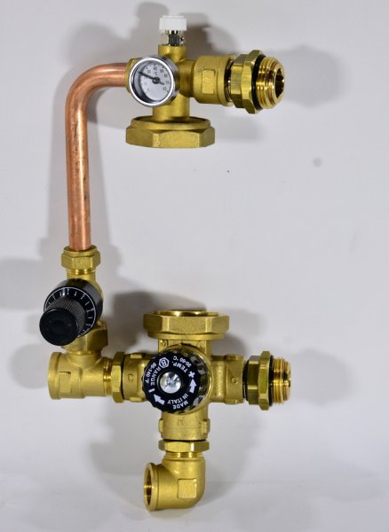 Насосно-смесительный узел с термостатическим клапаном и байпасом; без насоса STOUT Насосно-смесительный узел с термостатическим клапаном и байпасом; без насоса STOUT