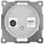 TV + RJ-45 розетка СЕРЫЙ FLORENCE тв и интернет розетка TV + RJ-45 розетка СЕРЫЙ FLORENCE тв и интернет розетка