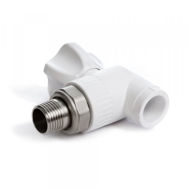 Кран для радиатора угловой 20 х 1/2 наружная резьба ППРС FUSITEK Кран для радиатора угловой 20 х 1/2 наружная резьба ППРС FUSITEK