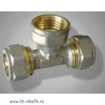 Тройник 2ц+г 16*3/4" Frap 