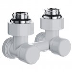 Узел нижнего подключения Royal Thermo угловой 1/2"х3/4" EK (белый)