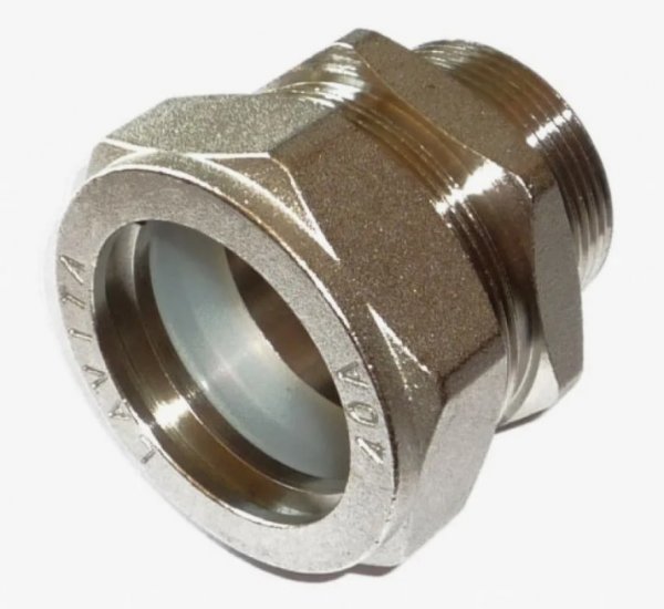 Муфта никель для соединения гофротрубы DN 25 1 1/4" НР Муфта никель для соединения гофротрубы DN 25 1 1/4" НР