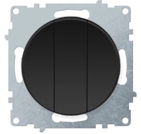 Выключатель 3 клавиши ЧЕРНЫЙ FLORENCE Выключатель 3 клавиши ЧЕРНЫЙ FLORENCE