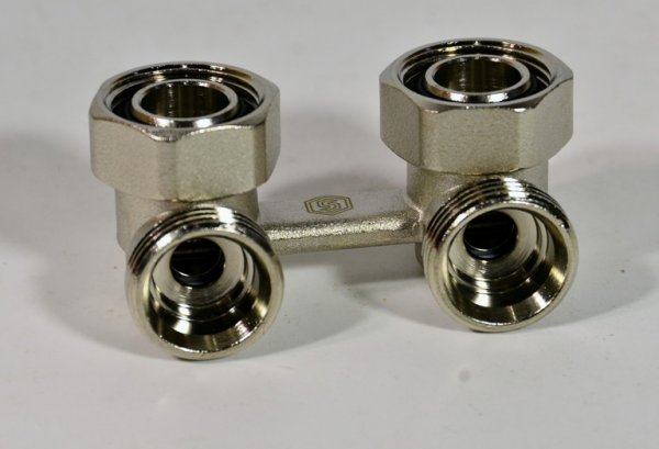 STOUT 3/4" 2 двухтрубной системы, угловой блок (евроконус) STOUT 3/4" 2 двухтрубной системы, угловой блок (евроконус)