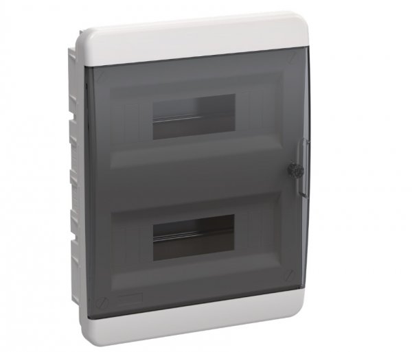 Щит распределительный встраиваемый ЩРВ-П-24 IP41 TEKFOR черная прозрачная дверь Щит распределительный встраиваемый ЩРВ-П-24 IP41 TEKFOR черная прозрачная дверь