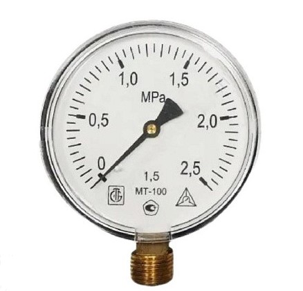 Манометр D 100 мм 0-10 бар 1/2" с поверкой Манометр D 100 мм 0-10 бар 1/2" с поверкой