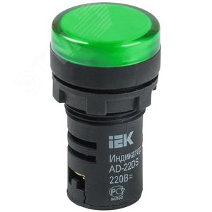 Лампа AD-22DS LED диам. 22мм зеленая 12в Лампа AD-22DS LED диам. 22мм зеленая 12в