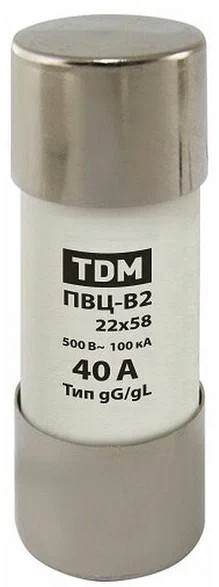 Плавкая вставка цилиндрическая ПВЦ 22х58 40А pvc-22x58-40 EKF Плавкая вставка цилиндрическая ПВЦ 22х58 40А pvc-22x58-40 EKF