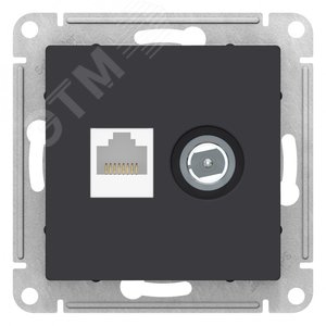 TV розетка и RJ-45 розетка КАРБОН ATLASDESIGN интернет+тв розетка TV розетка и RJ-45 розетка КАРБОН ATLASDESIGN интернет+тв розетка