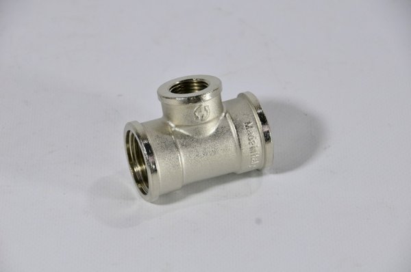 Тройник 3/4"х1/2"х3/4" ггг STOUT (никель) Тройник 3/4"х1/2"х3/4" ггг STOUT (никель)