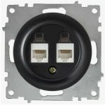 RJ-45 двойная розетка   ЧЕРНЫЙ   FLORENCE интернет розетка RJ-45 двойная розетка   ЧЕРНЫЙ   FLORENCE интернет розетка