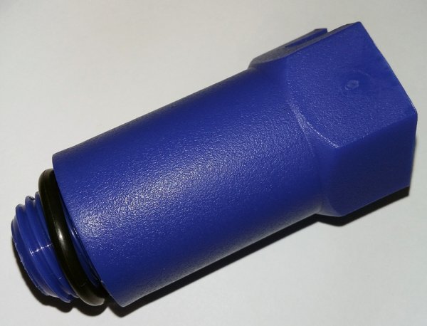 Заглушка наружная резьба 1/2" ППРС удлиненная синяя Заглушка наружная резьба 1/2" ППРС удлиненная синяя