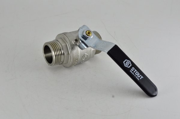 Кран шаровый 1" шш ручка полнопроходной STOUT Кран шаровый 1" шш ручка полнопроходной STOUT