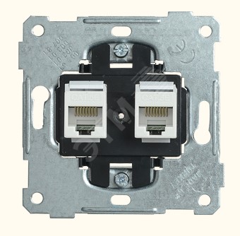 Розетка 2-ая компьютерная RJ45 Cat5e BOLERO Розетка 2-ая компьютерная RJ45 Cat5e BOLERO