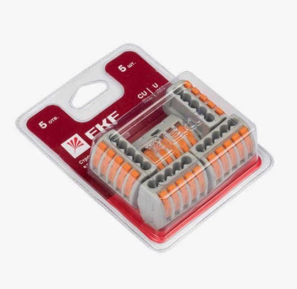 Клемма WAGO №5 16А 2.7мм2 БЛИСТЕР 5шт. ( СМК 222-415 ) EKF plc-smk-415b Клемма WAGO №5 16А 2.7мм2 БЛИСТЕР 5шт. ( СМК 222-415 ) EKF plc-smk-415b