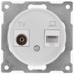 TV + RJ-45 розетка БЕЛЫЙ FLORENCE тв и интернет розетка TV + RJ-45 розетка БЕЛЫЙ FLORENCE тв и интернет розетка