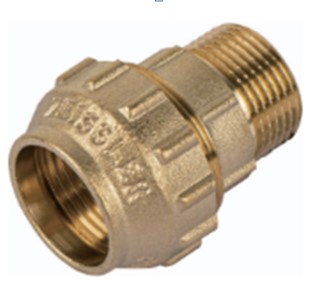 Муфта переход. с нар. труб. резьбой 32х 1'' (обж.) ЛАТУНЬ Муфта переход. с нар. труб. резьбой 32х 1'' (обж.) ЛАТУНЬ