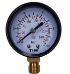 Манометр D  50 мм 0-10 бар. вертикальный (радиальный) 1/4" 