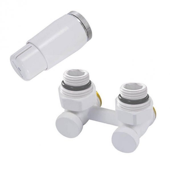 Комплект узла нижнего подкл SCHLOSSER угловой STANDARD 3/4" (белый) с термоголовкой М30х1,5, ниппеля 1/2"Х3/4" Комплект узла нижнего подкл SCHLOSSER угловой STANDARD 3/4" (белый) с термоголовкой М30х1,5, ниппеля 1/2"Х3/4"