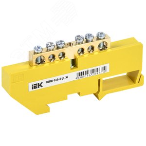 Шина PE земля 6 контактов силовая на DIN-изоляторах ШНИ-6х9-6-Д-Ж (YNN10-69-6D-K05) Шина PE земля 6 контактов силовая на DIN-изоляторах ШНИ-6х9-6-Д-Ж (YNN10-69-6D-K05)