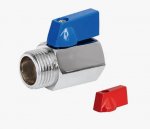 Кран шаровой    1/2" гш мини (хром) бабочка  TIM