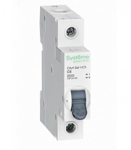 Выключатель автоматический однополюсный 6А С 4.5kA 230В City9 Set C9F34106 Выключатель автоматический однополюсный 6А С 4.5kA 230В City9 Set C9F34106
