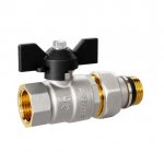 Кран шаровой 3/4" гш американка бабочка (никель) LD с уплонительным кольцом Кран шаровой 3/4" гш американка бабочка (никель) LD с уплонительным кольцом