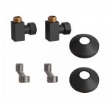 Комплект подключения для полотенцесушителя Point PN00012B 3/4"х1/2" г/ш (квадрат), черный