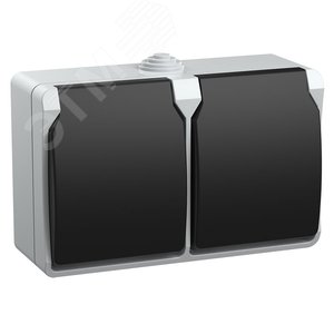 Розетка двойная наружная с заземлением с крышкой IP54 Розетка двойная наружная с заземлением с крышкой IP54