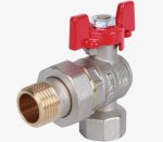 Кран шаровой    1/2" гш американка угловая бабочка  ROMMER