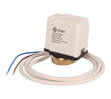 Электротермический аналоговый сервопривод, питание 230 В (н.о.) STOUT Электротермический аналоговый сервопривод, питание 230 В (н.о.) STOUT