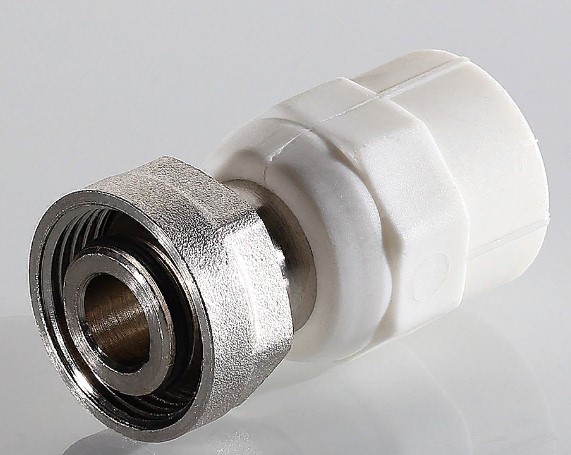 Муфта комбинированная с накидной гайкой 20 х 3/4" ППРС «евроконус» Муфта комбинированная с накидной гайкой 20 х 3/4" ППРС «евроконус»