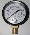 Манометр D  50 мм 0-10 бар. вертикальный (радиальный) 1/4" 