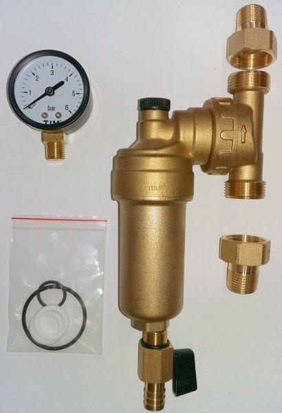 Фильтр с манометром метал. корпус 1/2" ( до 100 С) поворотный корпус Фильтр с манометром метал. корпус 1/2" ( до 100 С) поворотный корпус