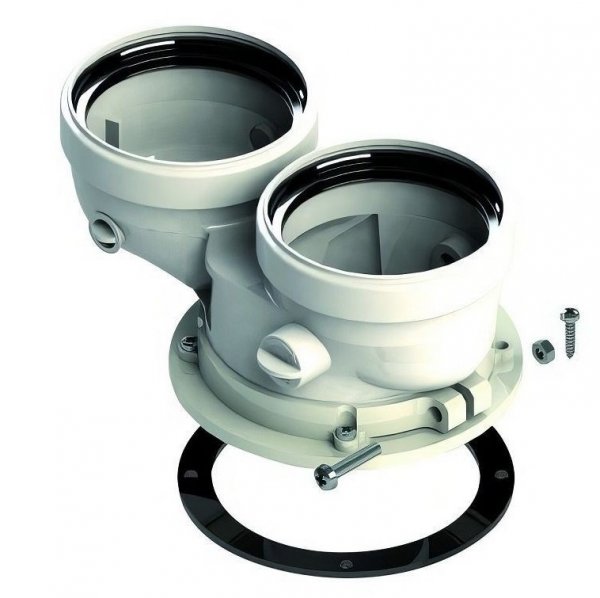 Ferroli Переходник 60/100-80 раструб-фланец, поливинилхлорид Ferroli Переходник 60/100-80 раструб-фланец, поливинилхлорид