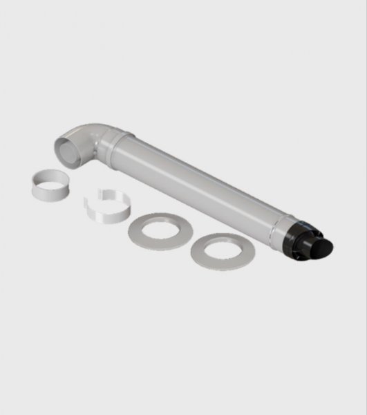 Комплект дымохода 80/125 L=750 мм (для конденс.) - горизонтальный проход через стену PP Комплект дымохода 80/125 L=750 мм (для конденс.) - горизонтальный проход через стену PP