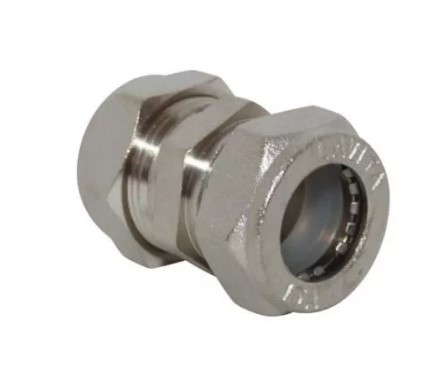 Муфта никелированная для соединения гофротрубы DN 25 Муфта никелированная для соединения гофротрубы DN 25