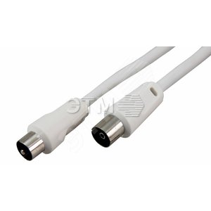 Шнур ТВ гнездо - ТВ штекер, длина 3 метра, белый Шнур ТВ гнездо - ТВ штекер, длина 3 метра, белый