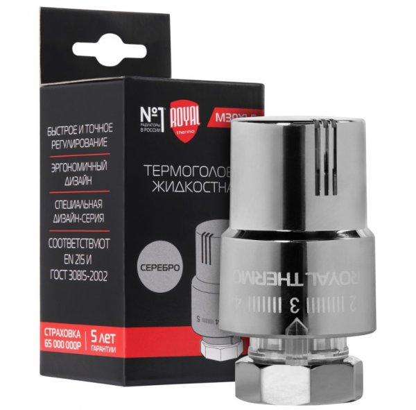 Термоголовка жидкостная Royal Thermo М30х1,5 (хром) Термоголовка жидкостная Royal Thermo М30х1,5 (хром)